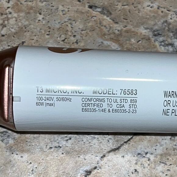 T3 Whirl Trio Curl Professional Curling Iron Wand 75683 Ceramic Long Barrel - Picture 6 of 9